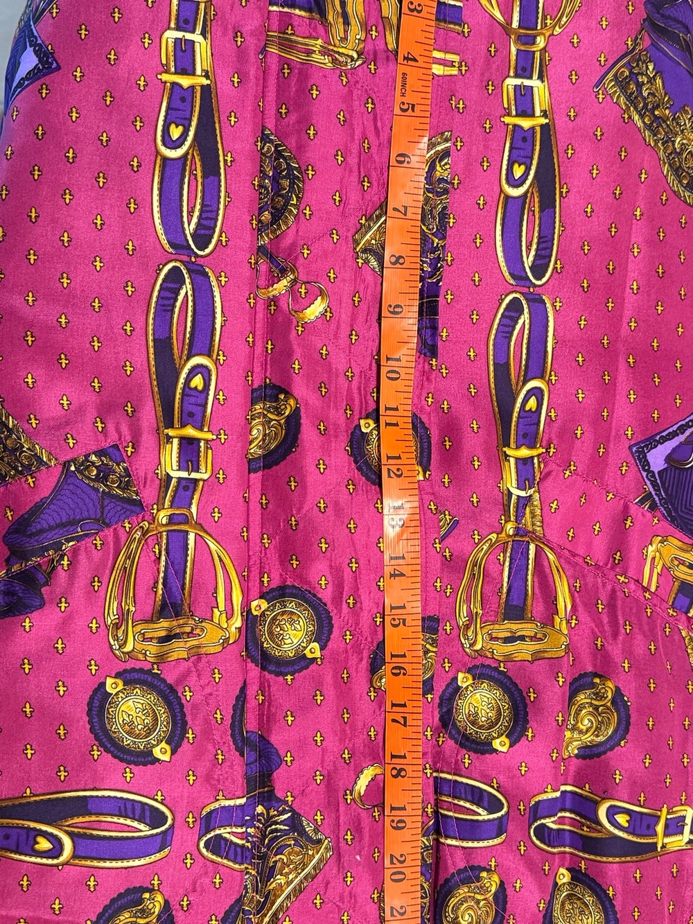 Vintage Regina Porter Women's Pink Purple Equestrian-Print Bomber Jacket Small - Picture 9 of 13